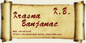 Krasna Banjanac vizit kartica